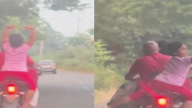 चलती बाइक पर लड़की के डांस ने इंटरनेट पर लगाई आग, देखें वायरल वीडियो