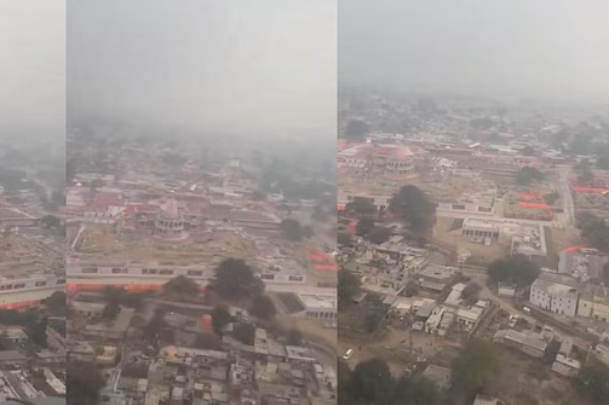 थोड़ी देर में राम मंदिर पहुंचेंगे पीएम मोदी, आसमान से देखें अयोध्या का