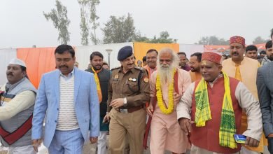 चित्रकूट आई कौशाम्बी पहुंची रामचरण पादुका यात्रा का हुआ भव्य स्वागत