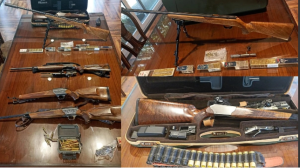 छापेमारी के दौरान विदेश निर्मित हथियार, लगभग 300 कारतूस, पांच करोड़ रुपये नकद और 100 से अधिक